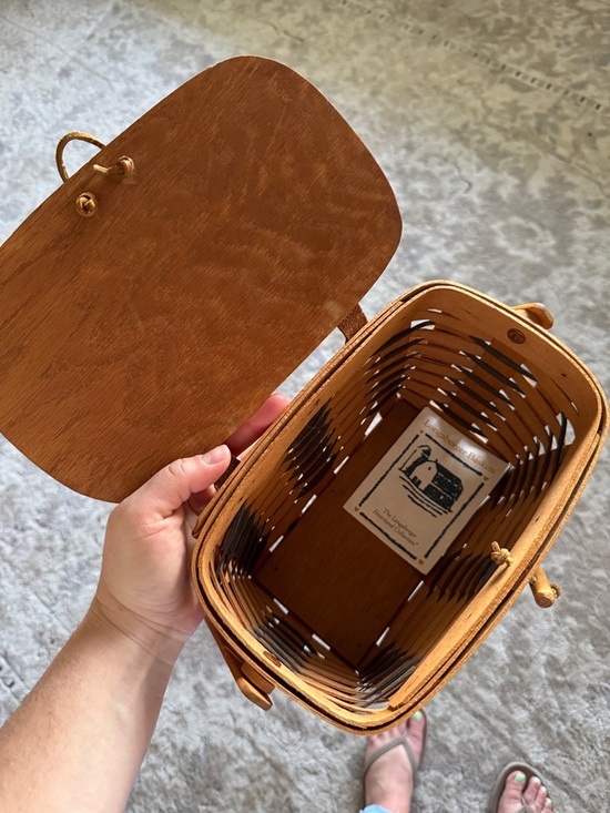 Longaberger Brown Woven Handled Basket - Picture 5 of 6